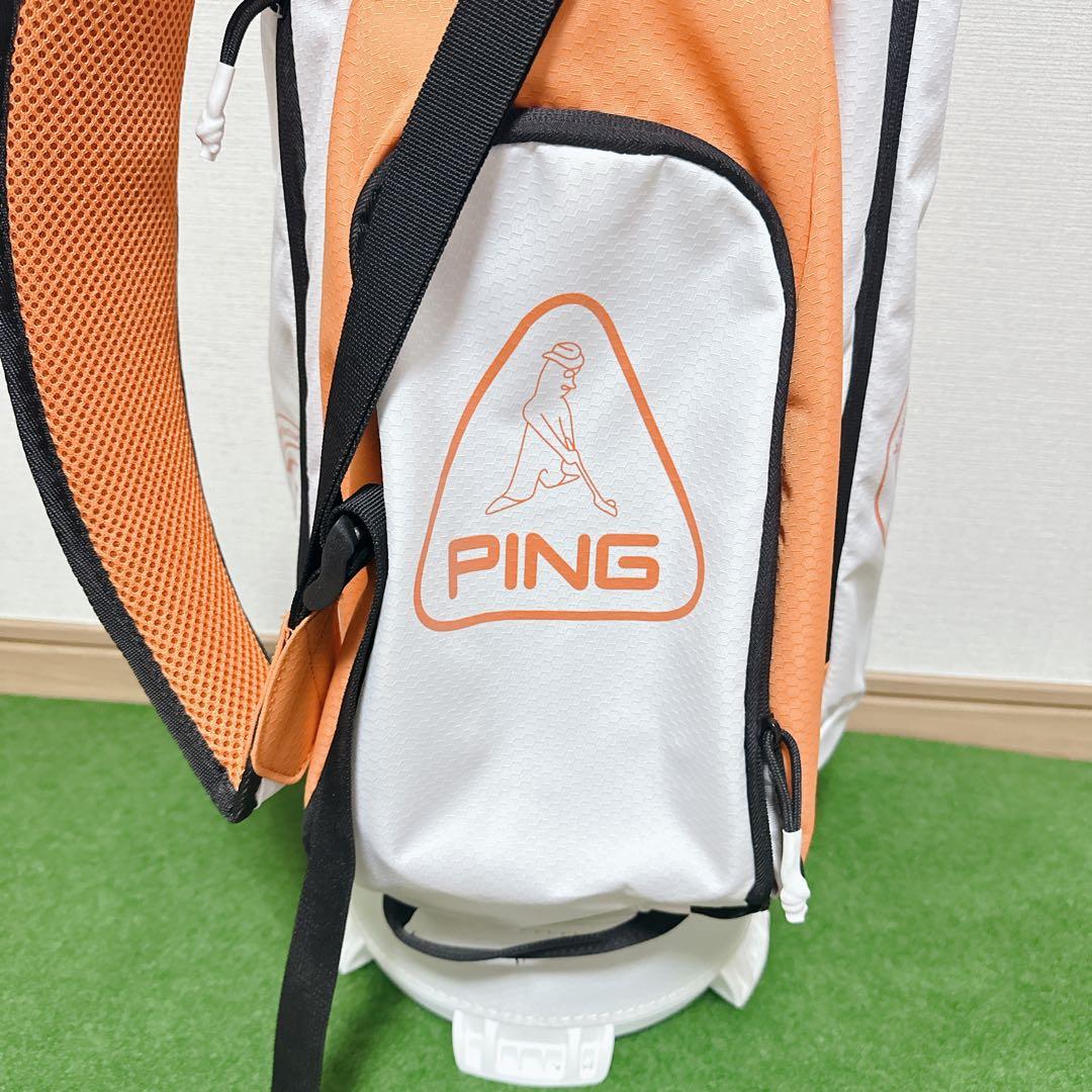 限定 PING ピン キャディバッグ CB-P225 軽量 オレンジ 9.5型