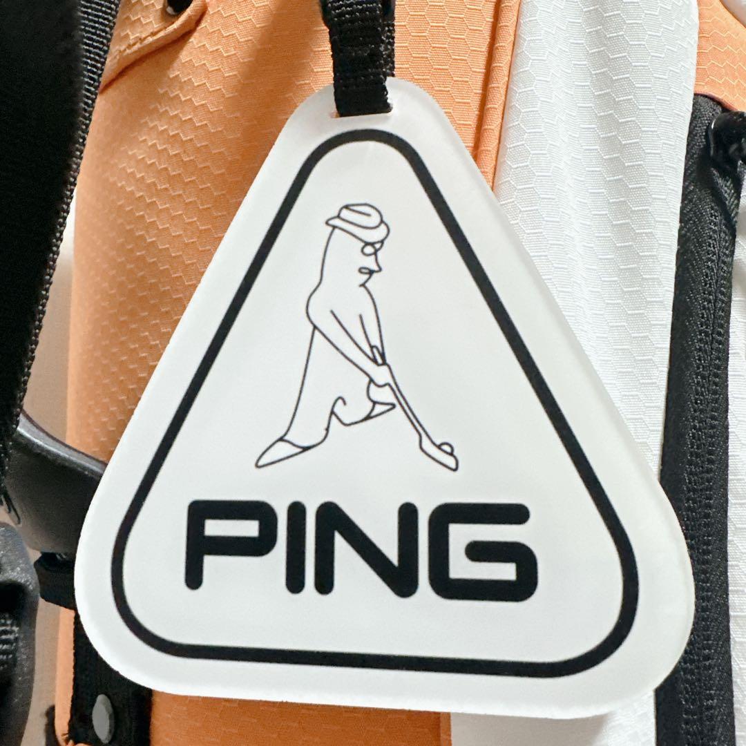 限定 PING ピン キャディバッグ CB-P225 軽量 オレンジ 9.5型