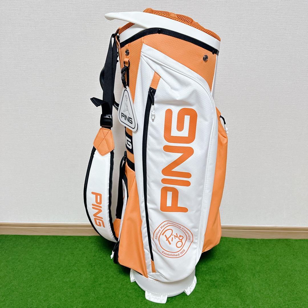 限定 PING ピン キャディバッグ CB-P225 軽量 オレンジ 9.5型