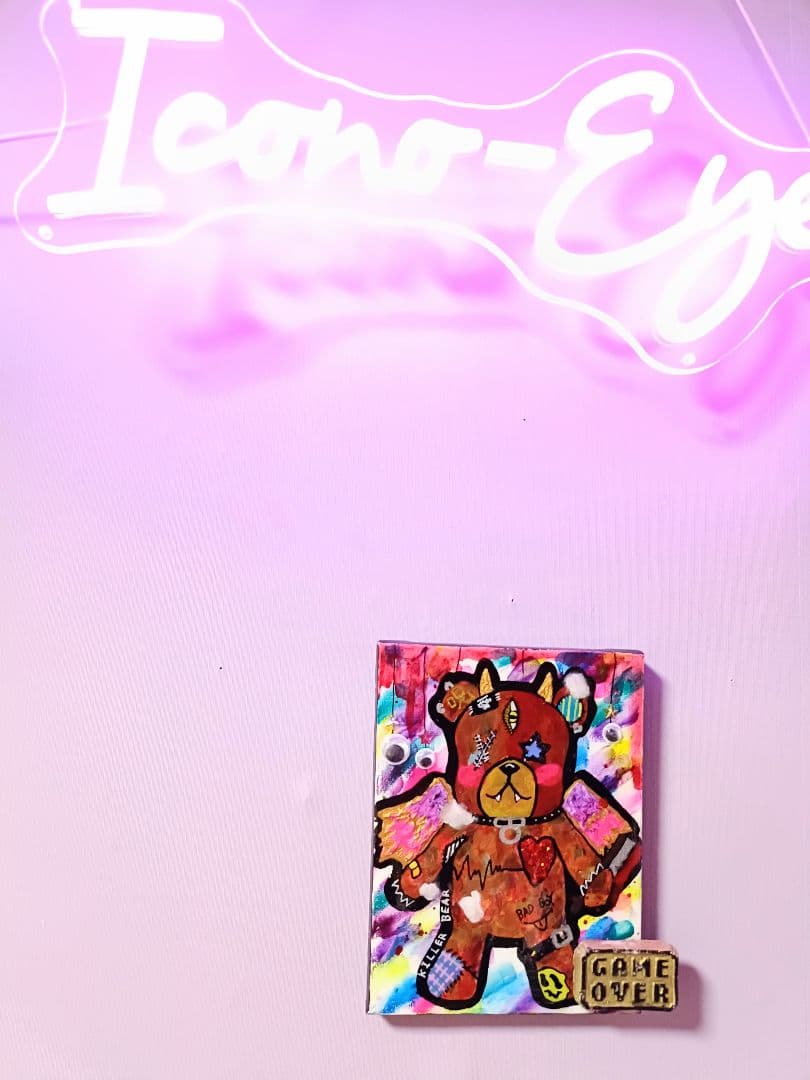 【一点物イラストアート】Killer Bear2【F0号】現代アート