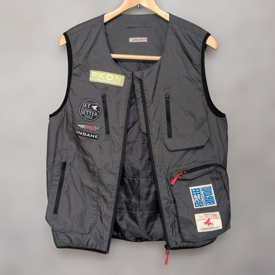冒険用品 ジェットスロウ ジェットセッターフィッシング ベスト グレー M 釣り