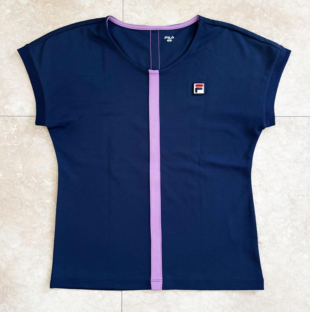【美品】FILA テニスレディースゲームシャツ、スコートのセット&サンバイザー
