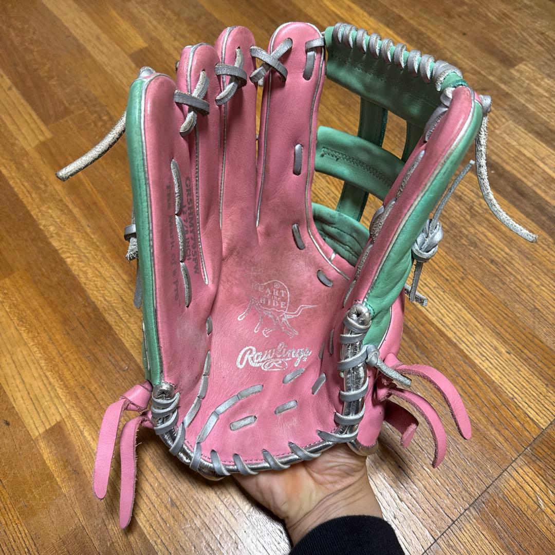 Rawlings 軟式グローブ ピンク/グリーン