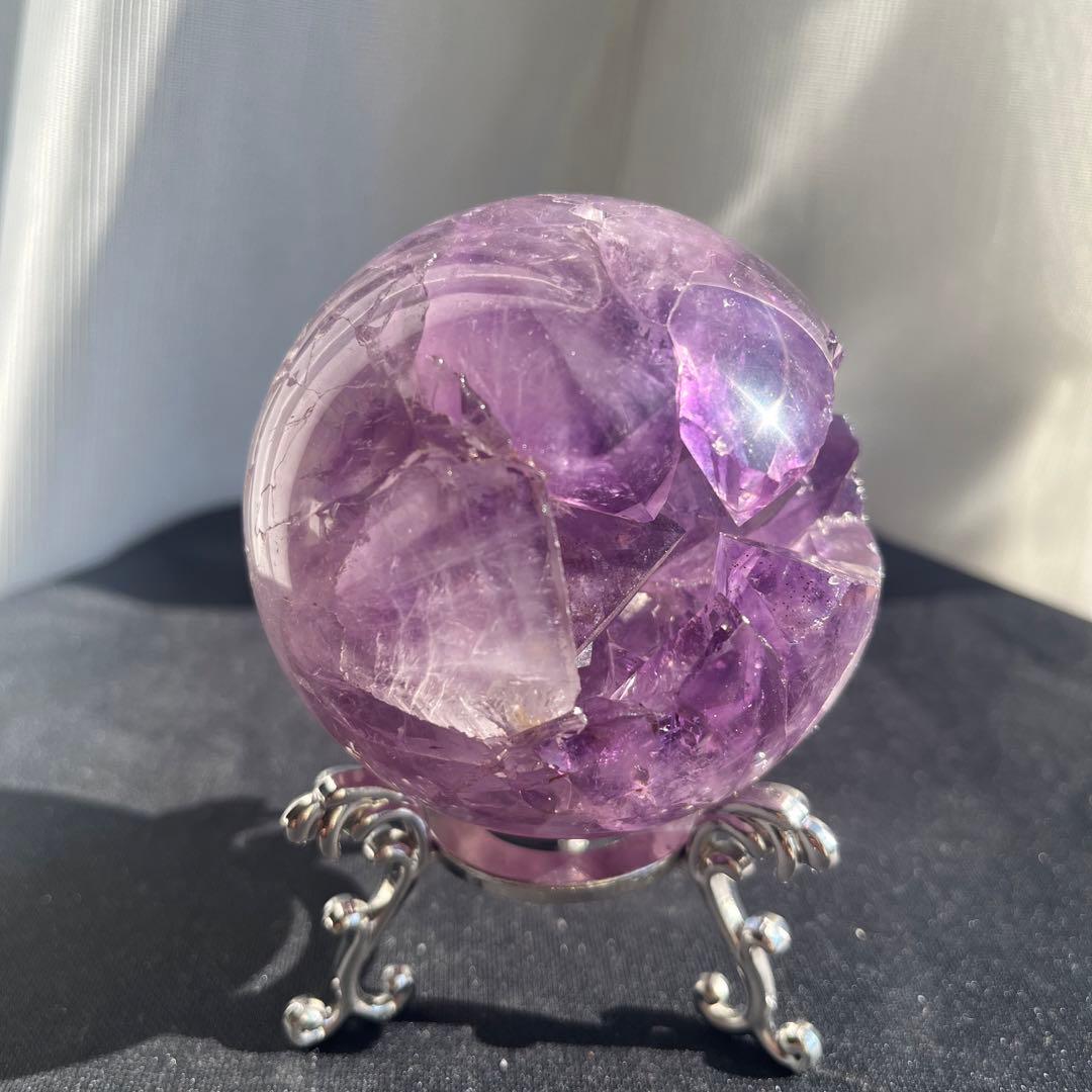 ブラジル産❣️美品❣️天然石透明感アメジストの笑い口NO.011806