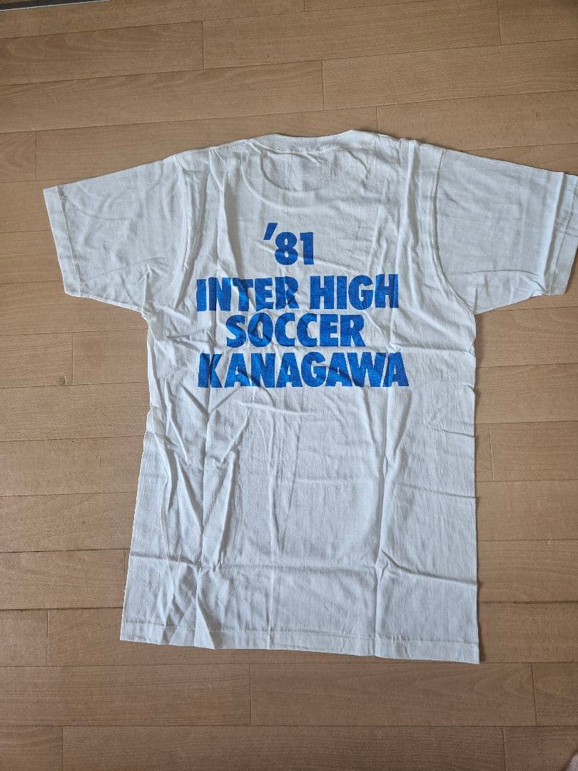 1981年神奈川県インターハイ サッカー記念Tシャツ白×青