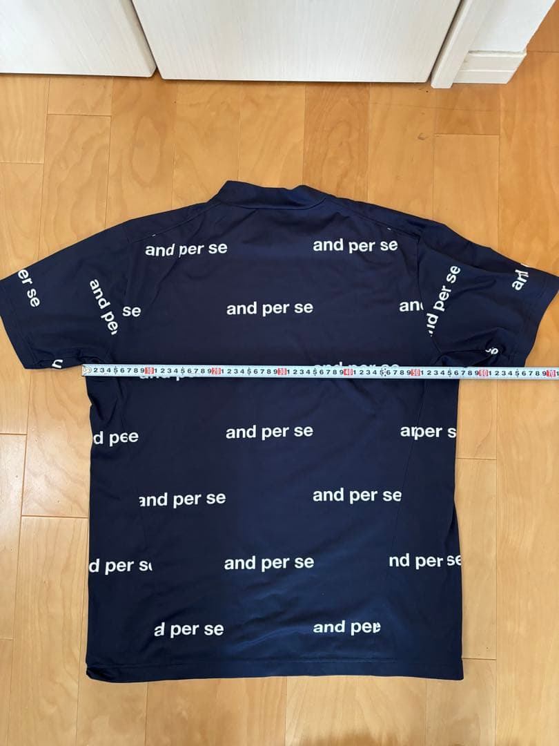 and per se アンパスィ モックネックシャツ ネイビー LL