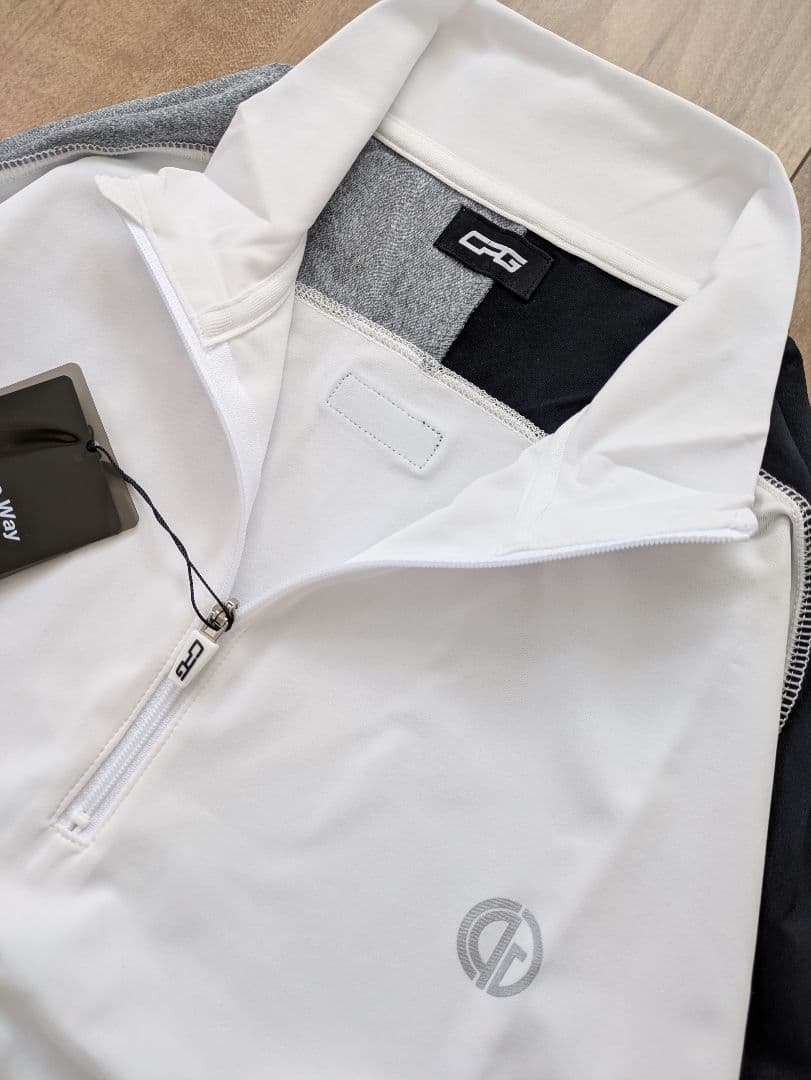 【新品】CPG GOLF／ ハーフジップ ストレッチ 長袖 ポロシャツ