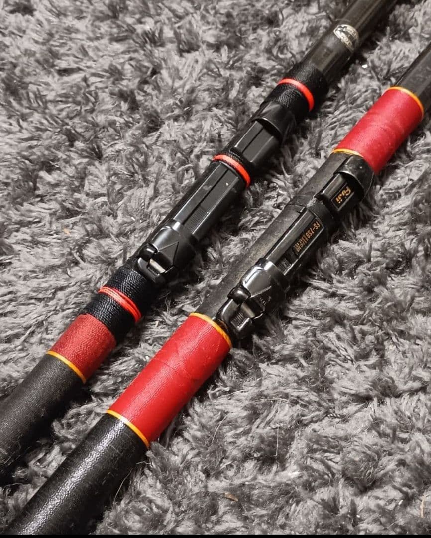 がまかつがま磯シルバー2号5.6mSICガイド&がま磯3号5.4m遠投ガイド
