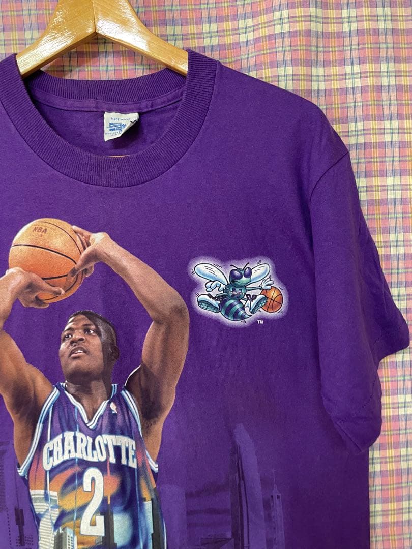 NBAホーネッツ◼️90sビンテージ◼️ラリージョンソンTシャツ◼️USA製SALEM