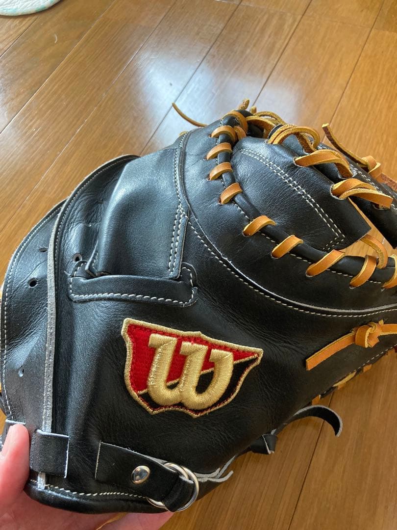日本製ウィルソン　スタッフ　キャッチャーミット 黒　ブラック　硬式　HWS2LZ