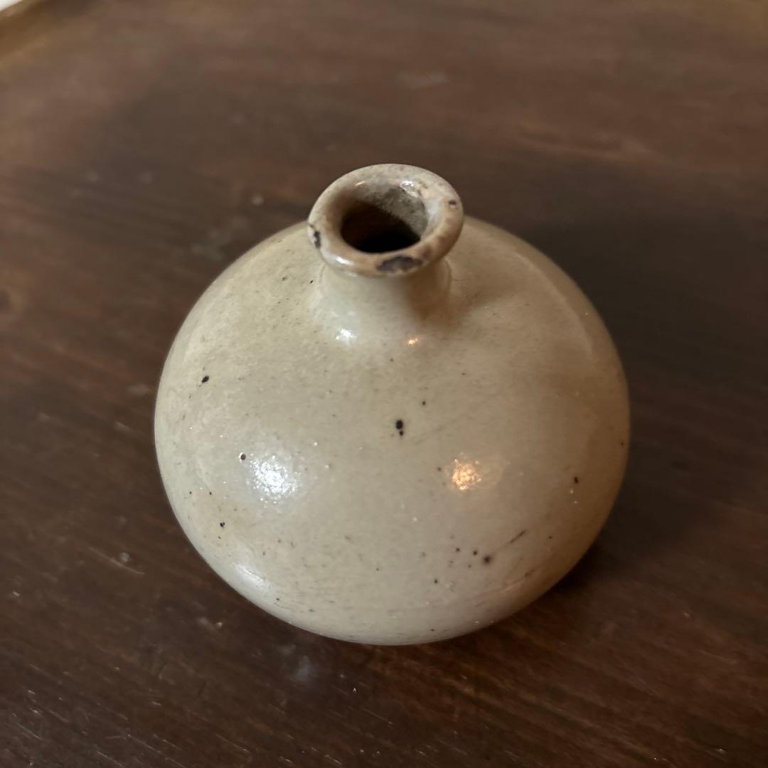 古丹波　白丹波油壷　江戸時代 小壺 花器 酒器 民藝 検:白洲正子　李朝 粉引