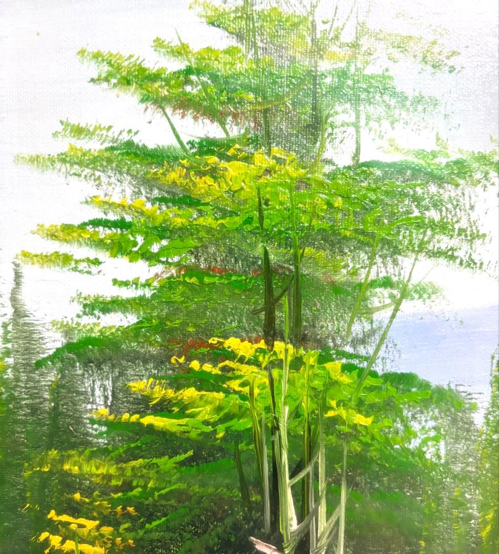 風景画 油彩画 金色フレーム付き