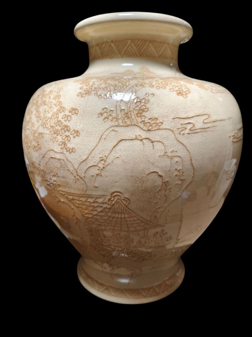 中国美術 山水楼閣文壺 花瓶 飾壺