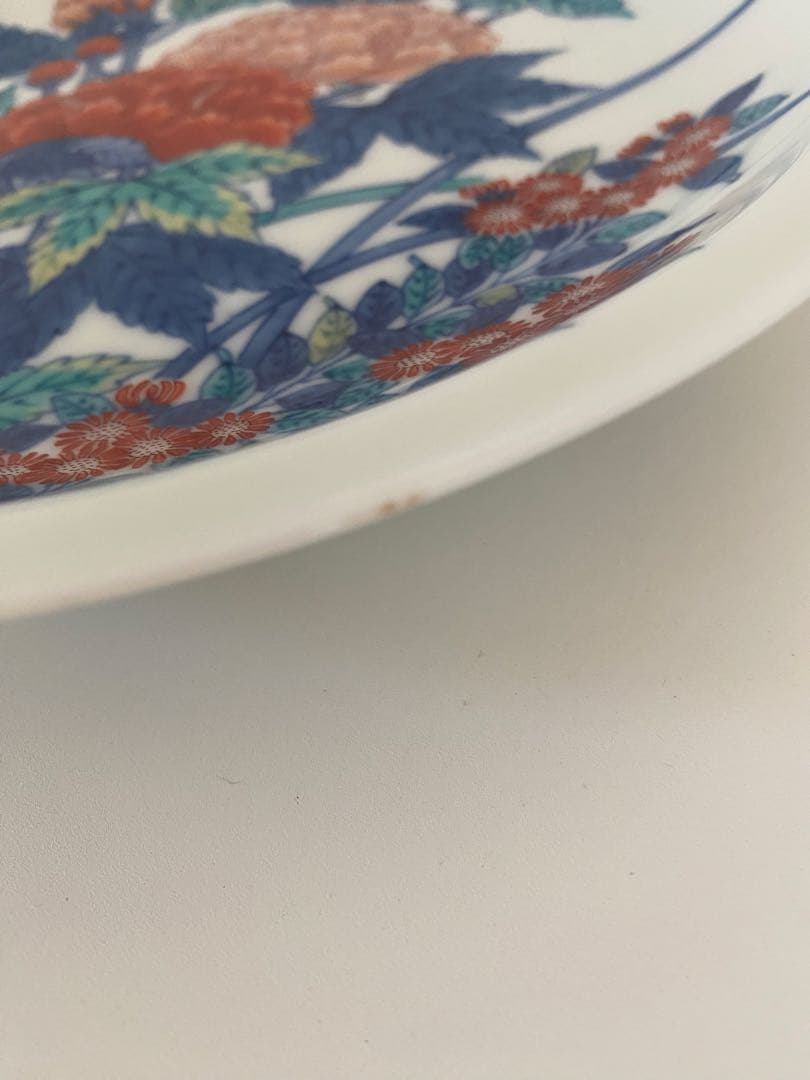 有田焼　今右衛門窯　色鍋島芙蓉絵額皿