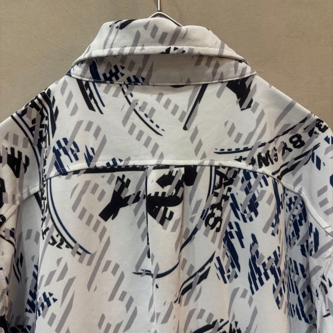 SY32bySWEETYEARS ポロシャツ 総柄 裾ドローコード L
