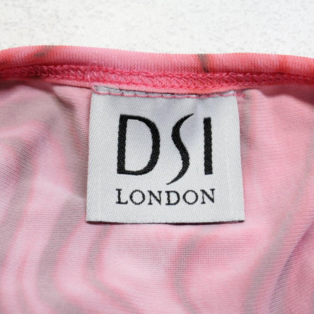 【美品 社交ダンス衣装】ピンク DSI ブラウス トップス カットソー マーブル