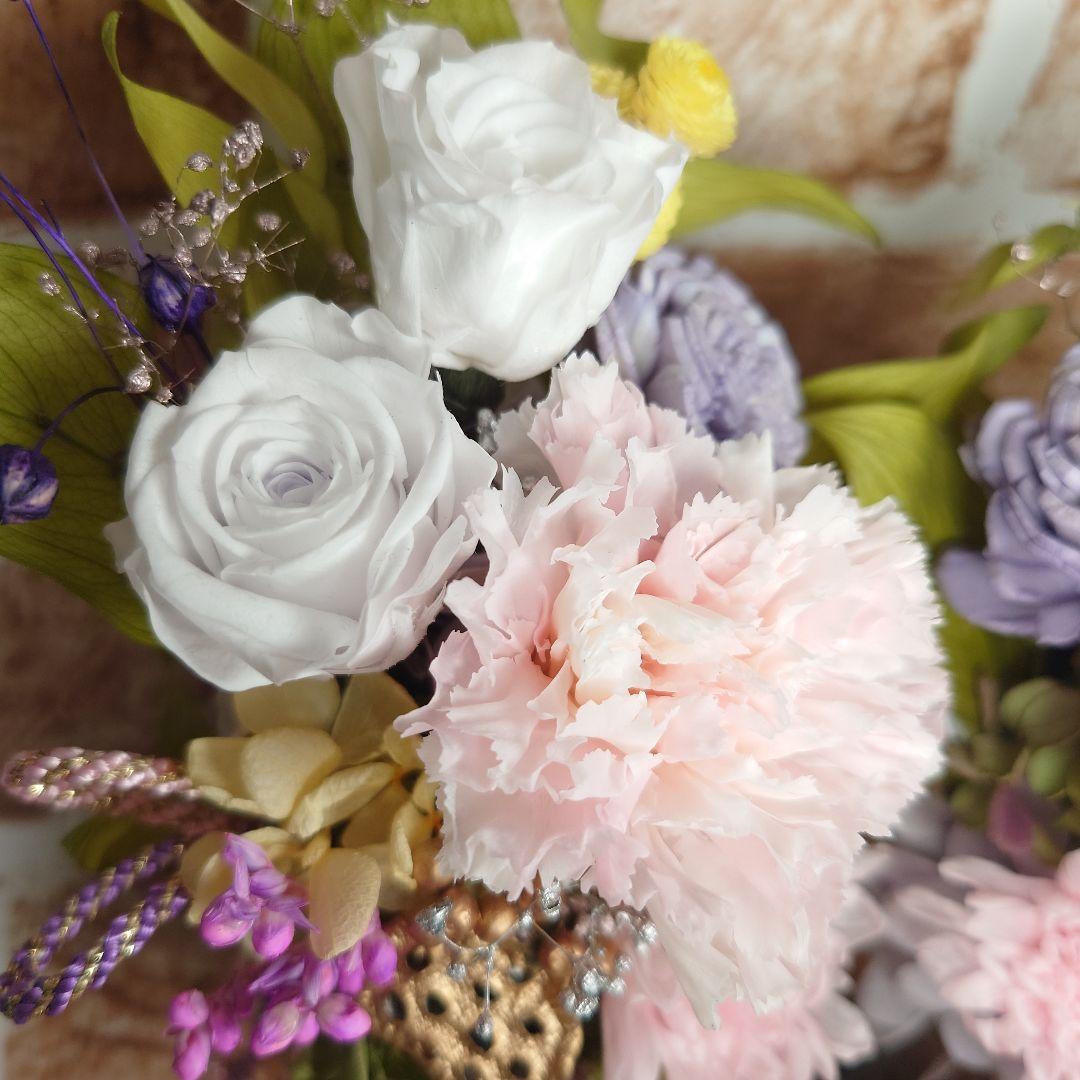 華やかにお供え☆仏花　プリザーブドフラワーアレンジ　花器付き一対