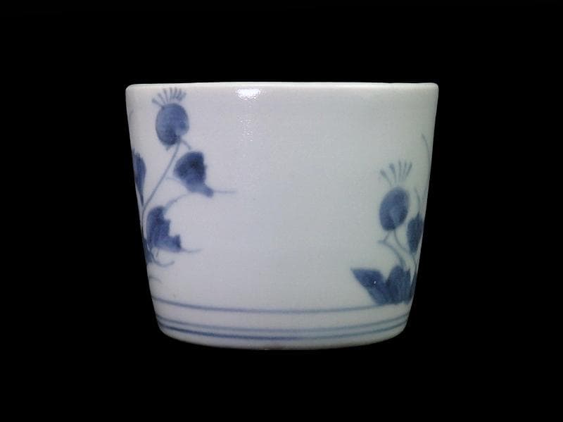 古伊万里　染付　薊の図　蕎麦猪口　832AS-fbvw