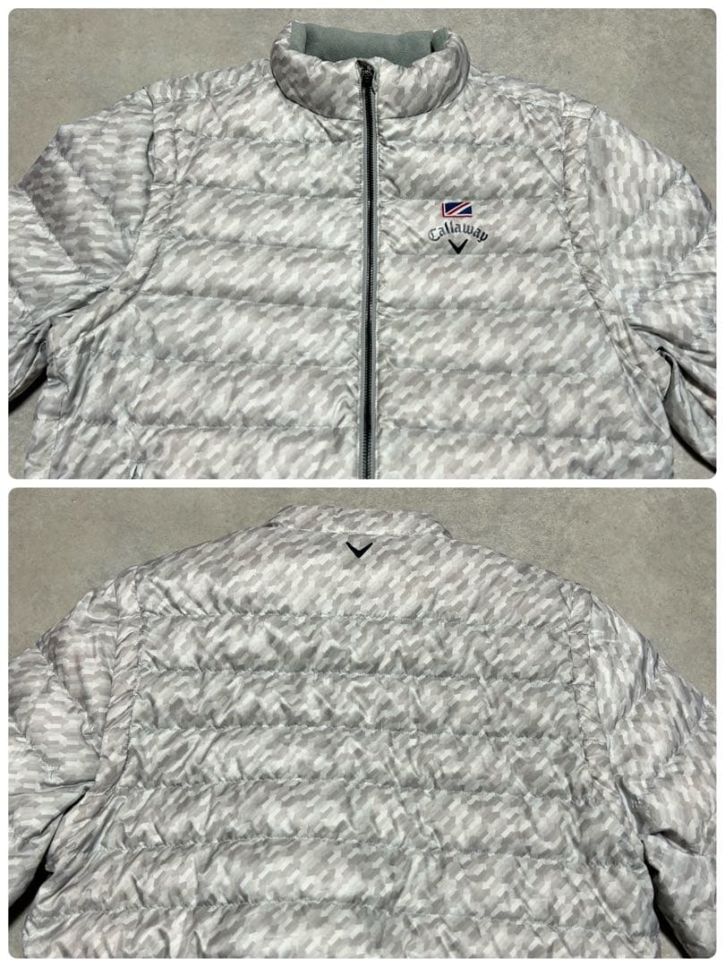 極美品 Callaway 幾何学模様 ダウンジャケット　ダウンベスト L