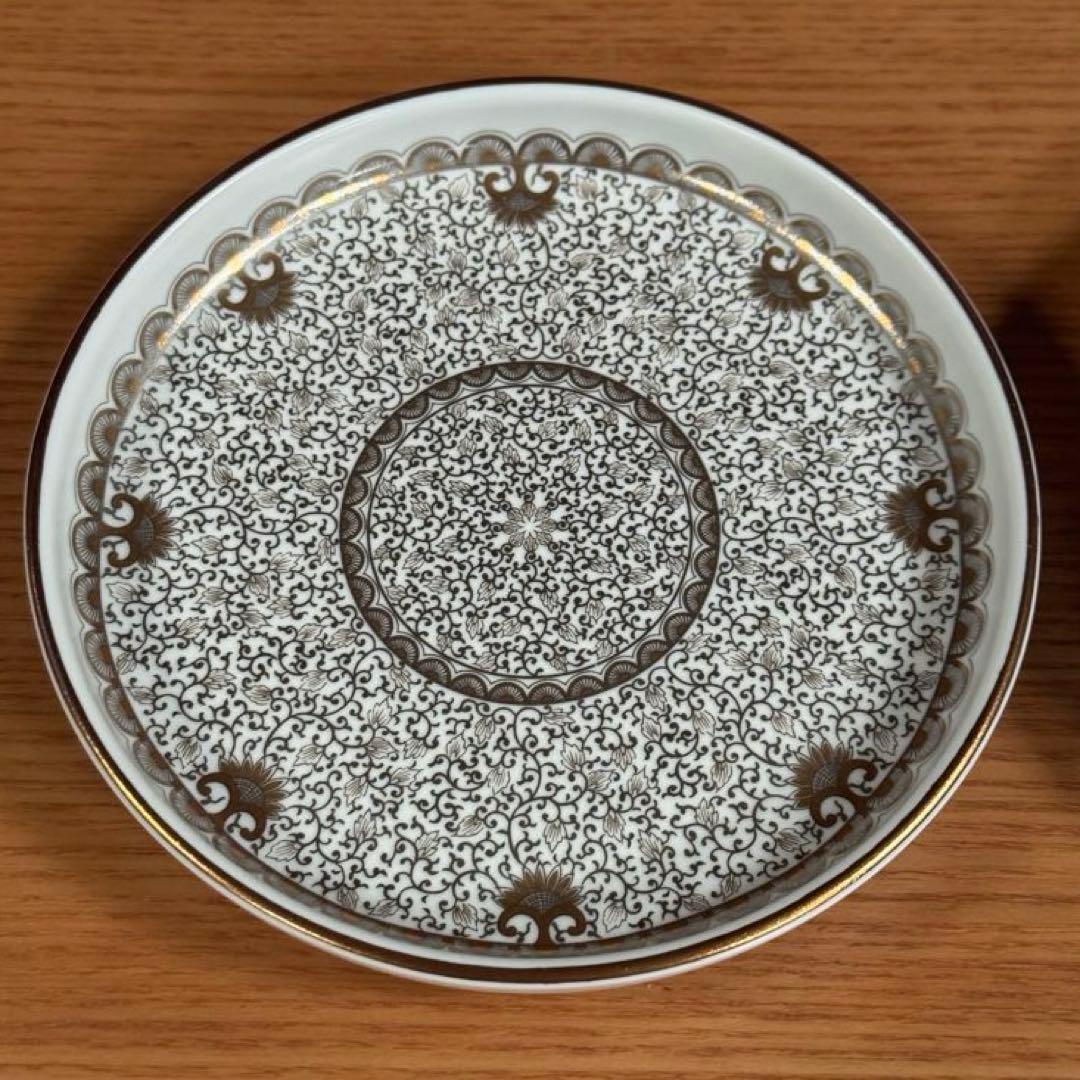 アリタポーセリンラボ JAPAN EARTH 銘々皿 更紗 ゴールド 2枚セット
