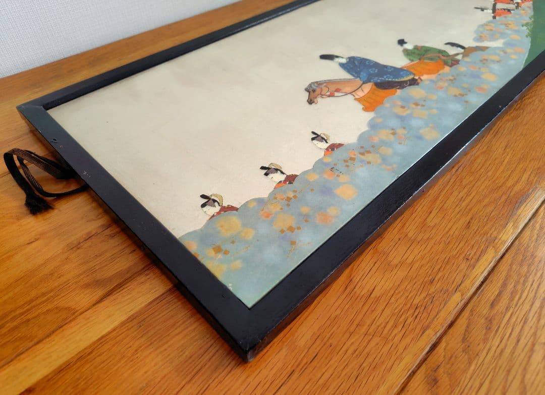 大型装飾パネル『輿』貴族行列　横約110.5cm　横長絵巻物　額絵