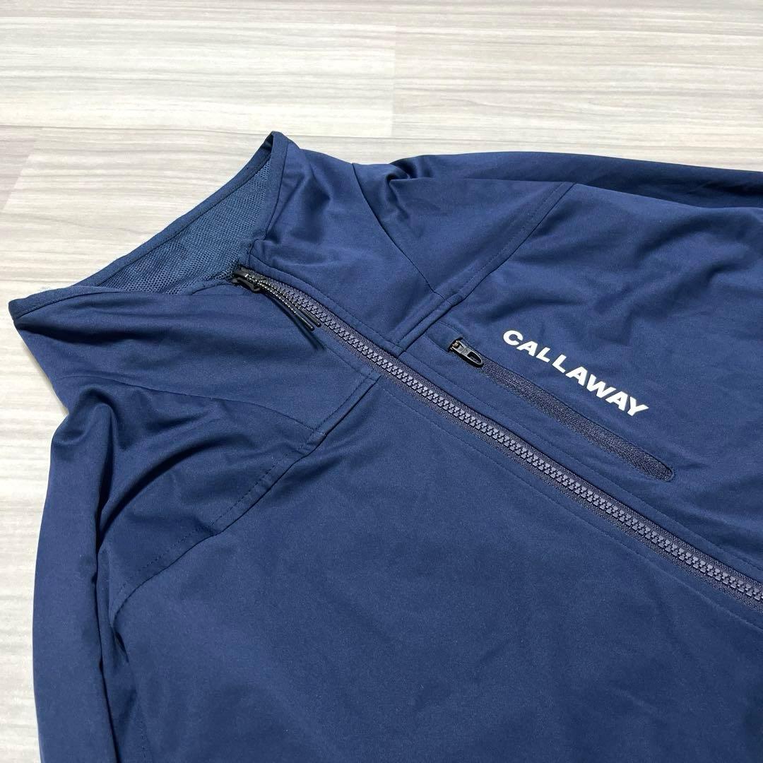 美品★Callaway Golf★長袖フルジップブルゾン大きいサイズメンズ3L紺