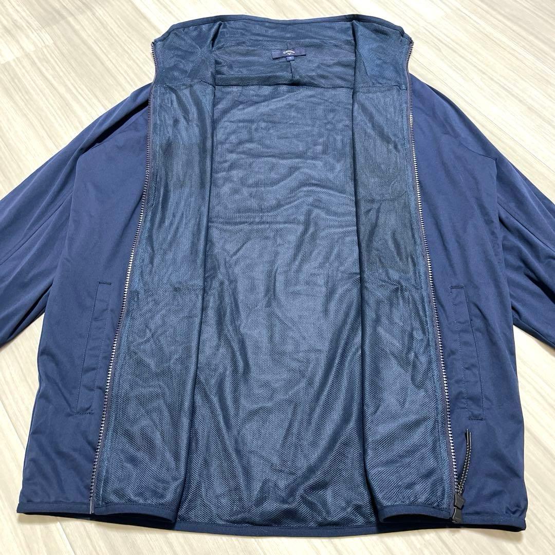 美品★Callaway Golf★長袖フルジップブルゾン大きいサイズメンズ3L紺