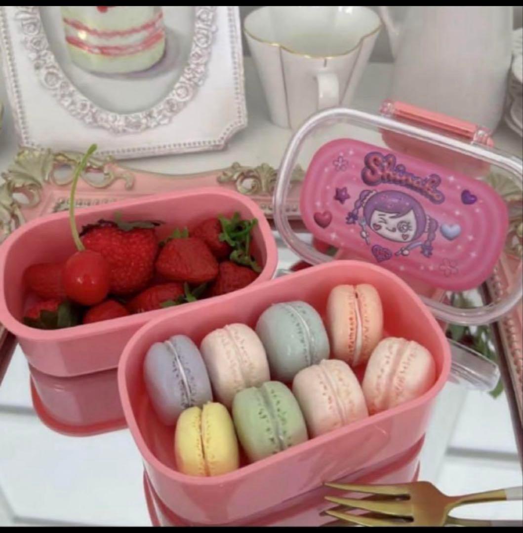 しなこ弁当箱　ショップバック　シール付き　原宿フェスティバル お弁当箱 ピンク