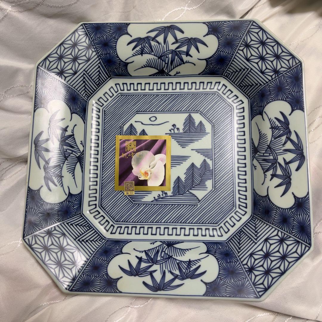 龍峰窯　染付古伊万里角大皿　約直径29.5㎝ 2枚組