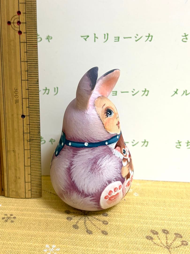 ロシア　マトリョーシカ　おきあがりこぼし　うさぎ人形と猫　作家もの