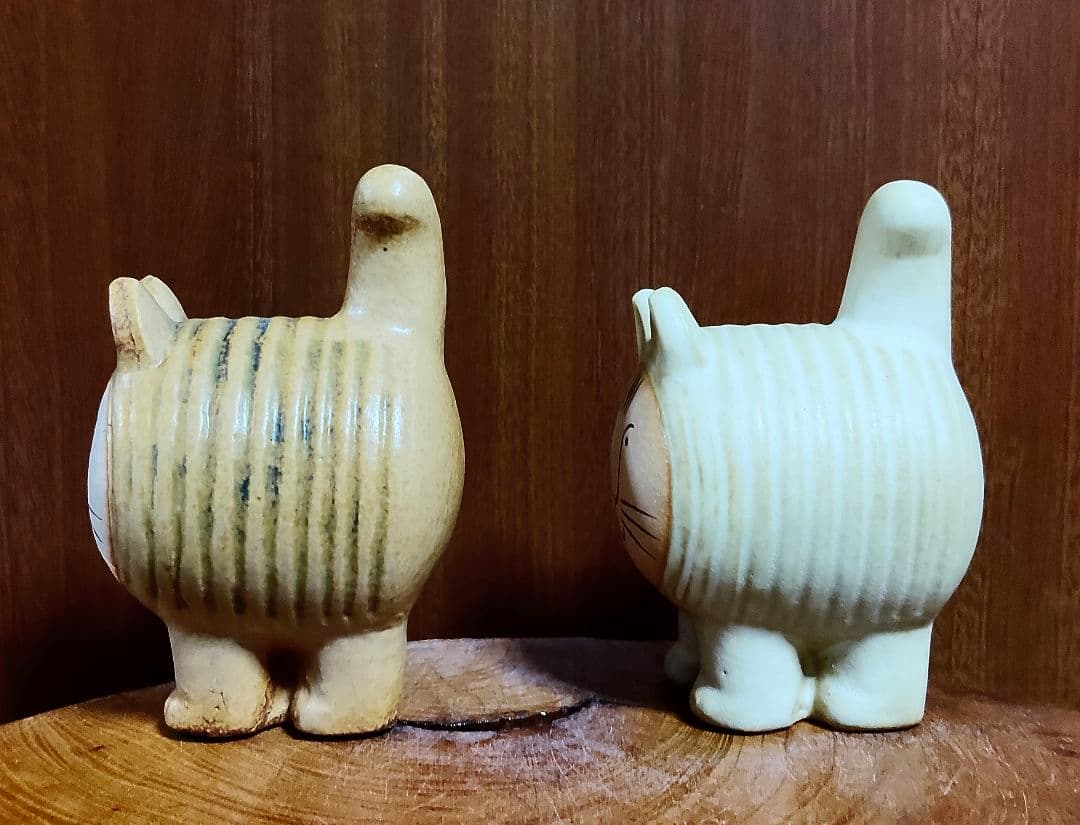リサラーソン　ディエチキャット２点セット　アイボリー＆ベージュ　美品
