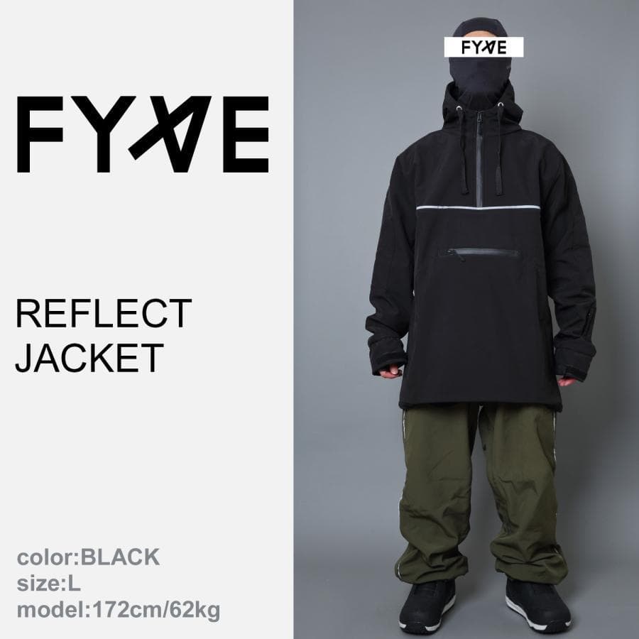 FYVE スノーボードウェア 新品 リフレクタジャケット ブラック Lサイズ