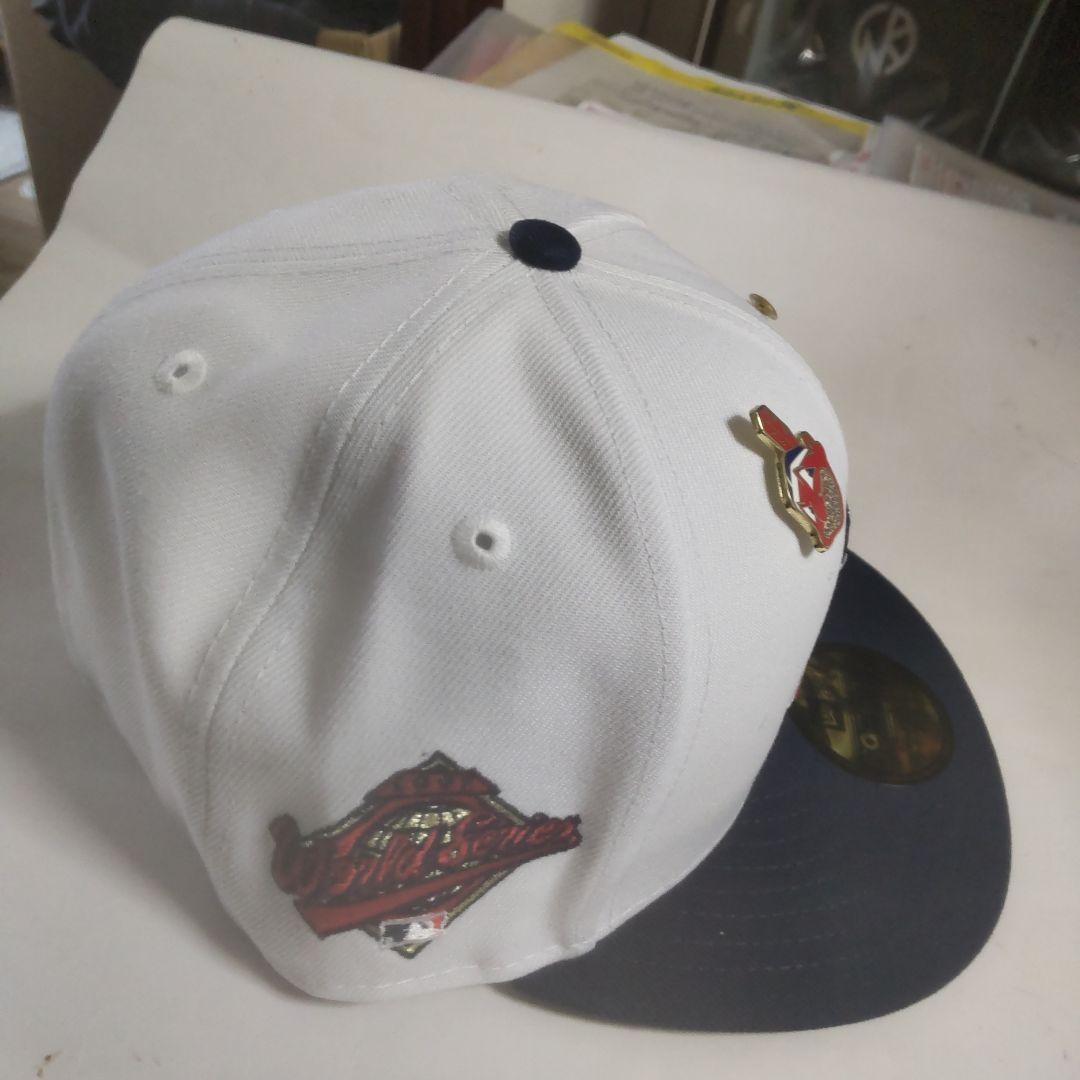 New Era 59FIFTY インディアンズ キャップ 7 3/8ツバネイビー