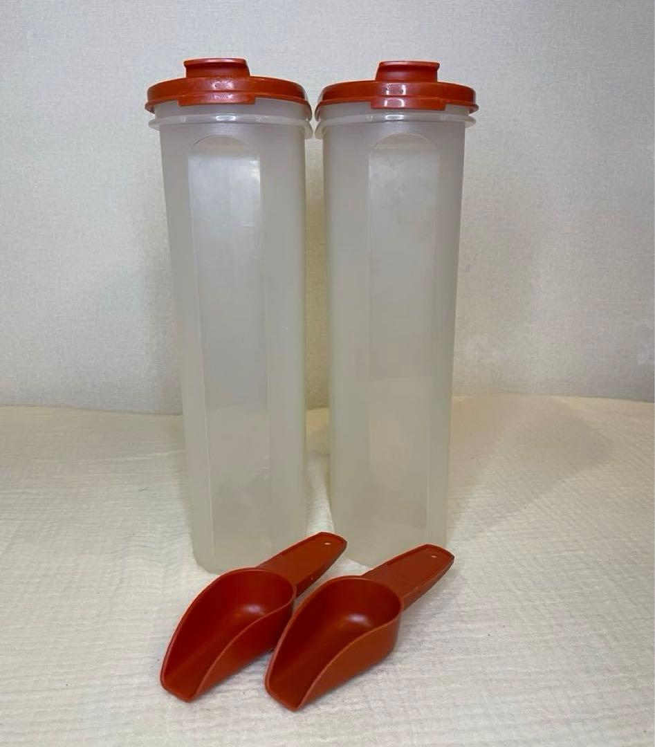 希少 限定品 タッパーウェア MMだ円#5 食品保存容器 2個セット 付属品付き