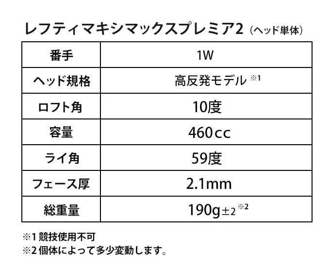 【ヘッド単体】左 新品！高反発 マキシマックスリミテッド２プレミア ヘッドのみ