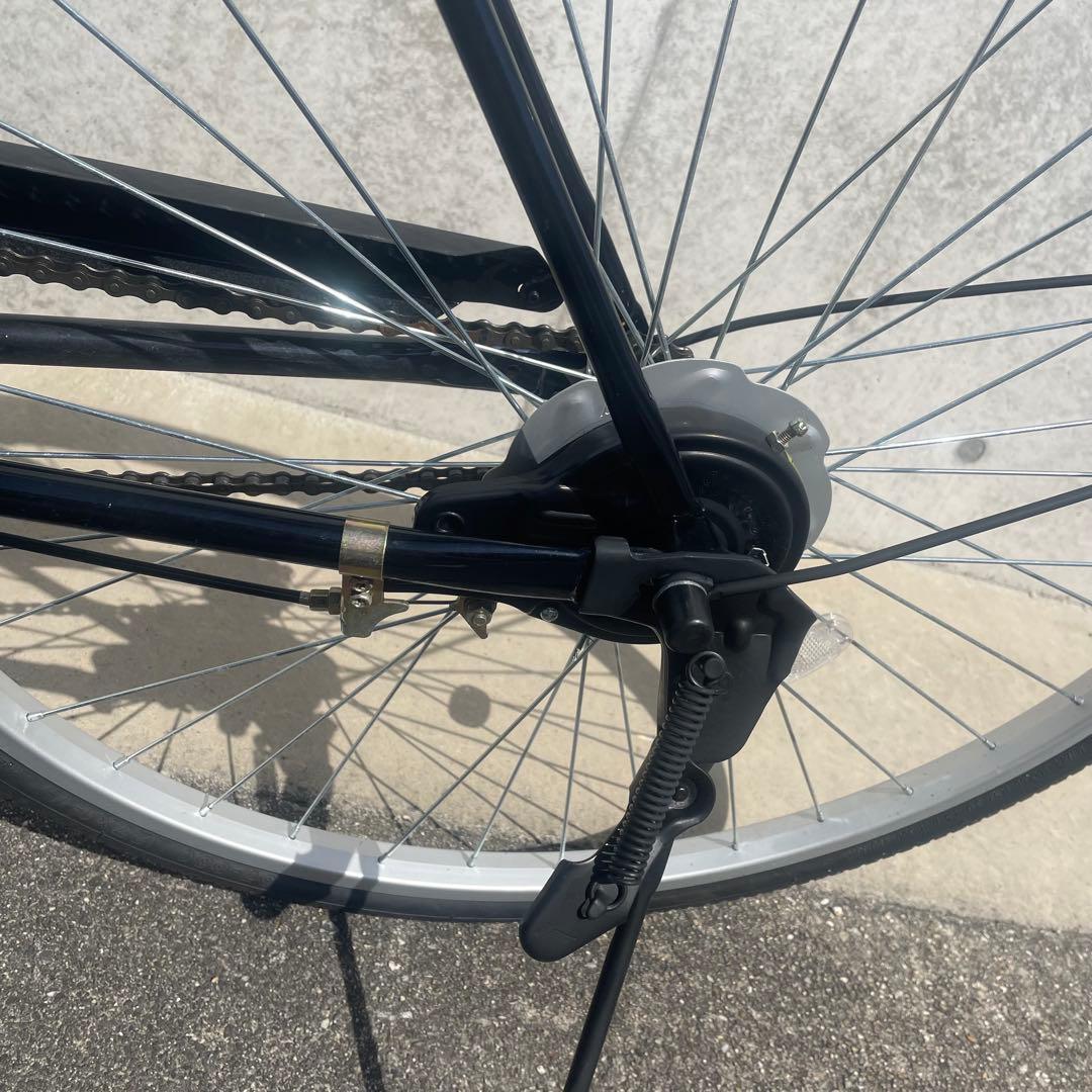 ママチャリ 自転車 27インチ シティサイクル ネイビー