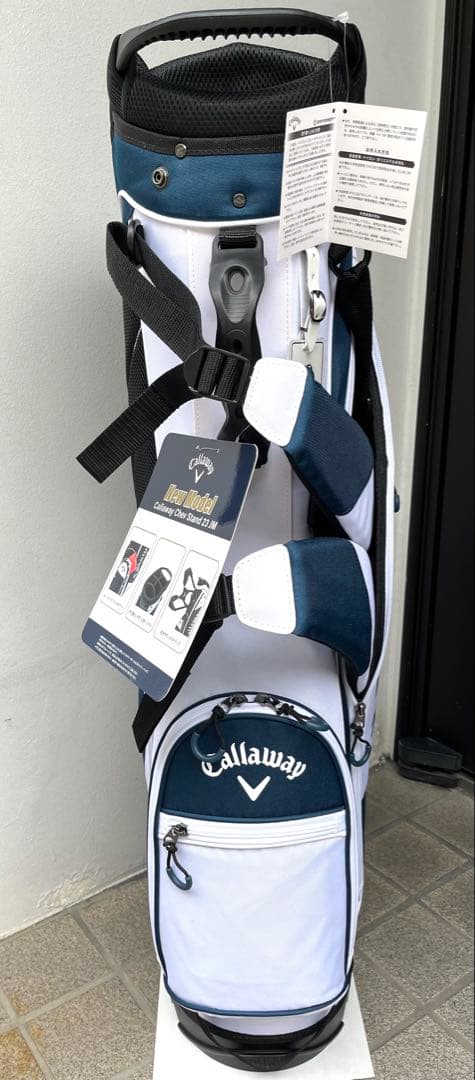 【新品タグ付き】Callaway CHEV キャディバッグ ホワイト/ネイビー