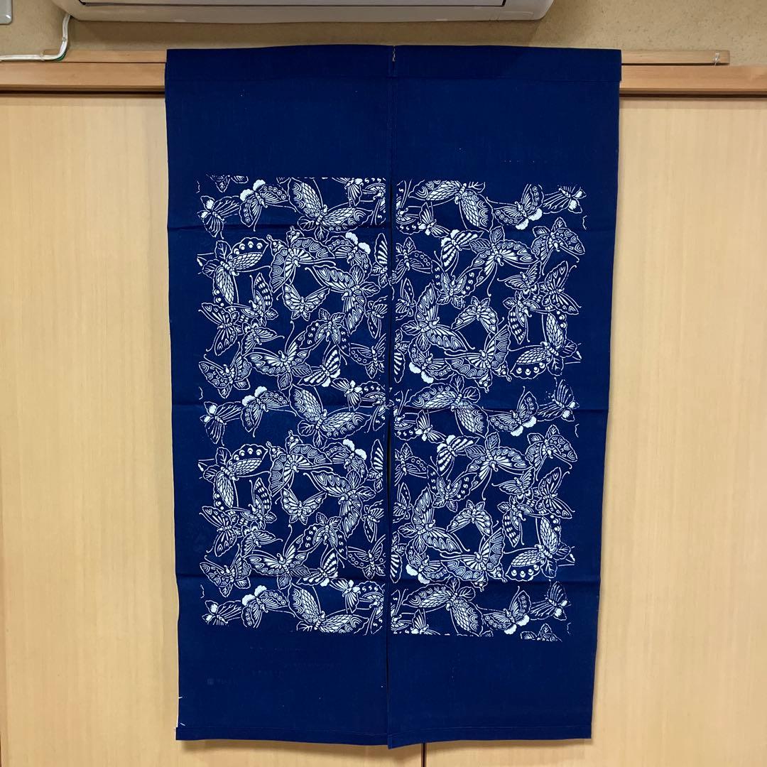 藍染 暖簾❣️本当に良い物をお探しの方❣️藍染工芸士『鈴木松男』作❣️長板藍染 ⑧-1