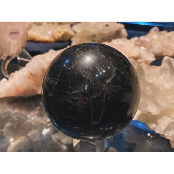 スターモリオン スフィア 丸玉 70mm 黒水晶 天然石 パワーストーン