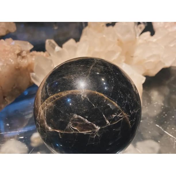 スターモリオン スフィア 丸玉 70mm 黒水晶 天然石 パワーストーン