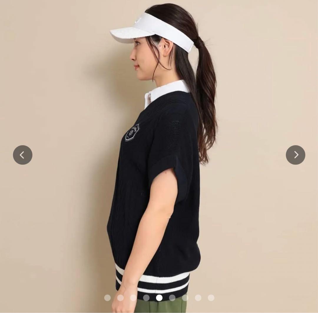 キャロウェイ　レディース ニットベスト ケーブル編み