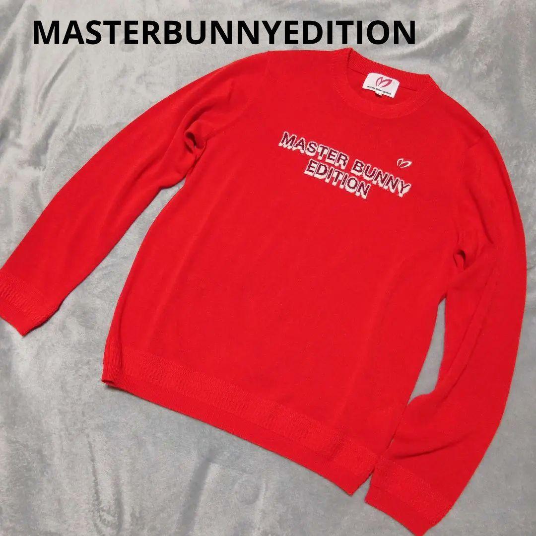 MASTERBUNNYEDITION ロゴ シルク混ニットセーター