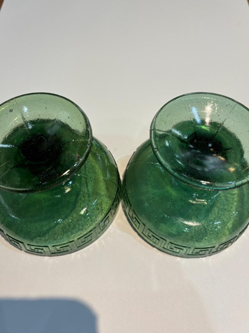 大正 かき氷カップ プレスガラス 手作りガラス デザートカップ2個セット