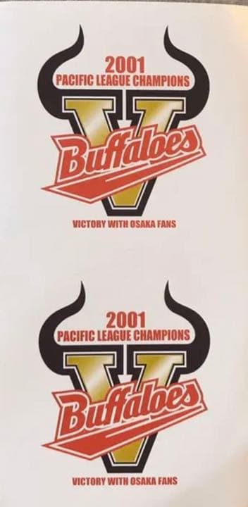 舞いあがれ！　近鉄バファローズ バッファくんハンカチ　２００１年優勝ステッカー‼️