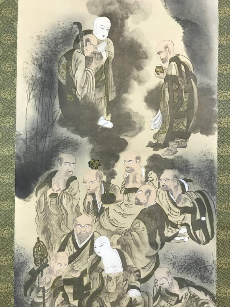 複製/作者不詳/十六羅漢図/工芸品/掛軸☆宝船☆AH-813