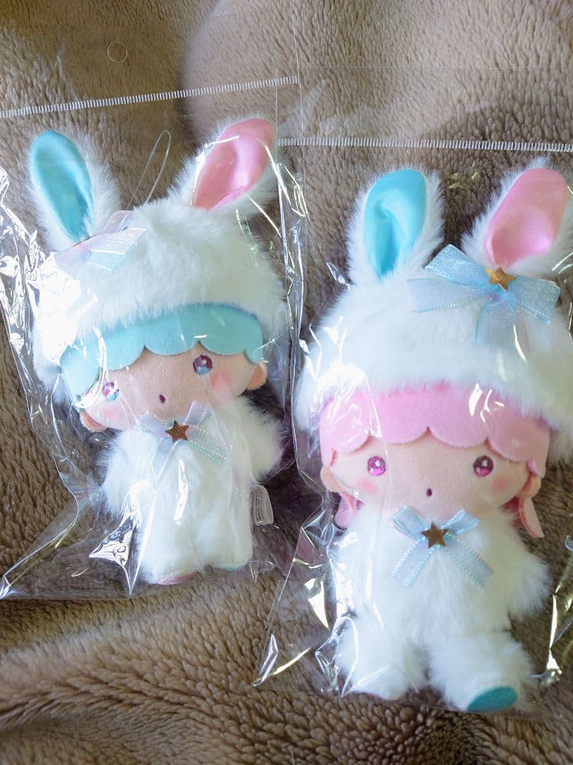 ❤リトルツインスターズ✨️白うさぎ むにゅぐるみマスコット 2個セット♪❤