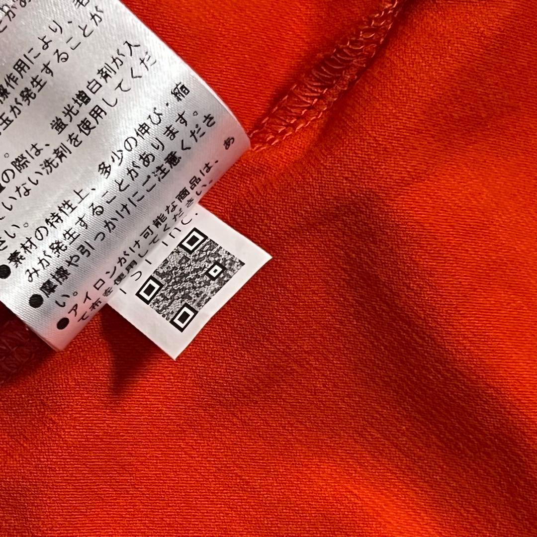 美品 パーリーゲイツ 半袖 モックネックシャツ 5 オレンジ ロゴ PG メンズ