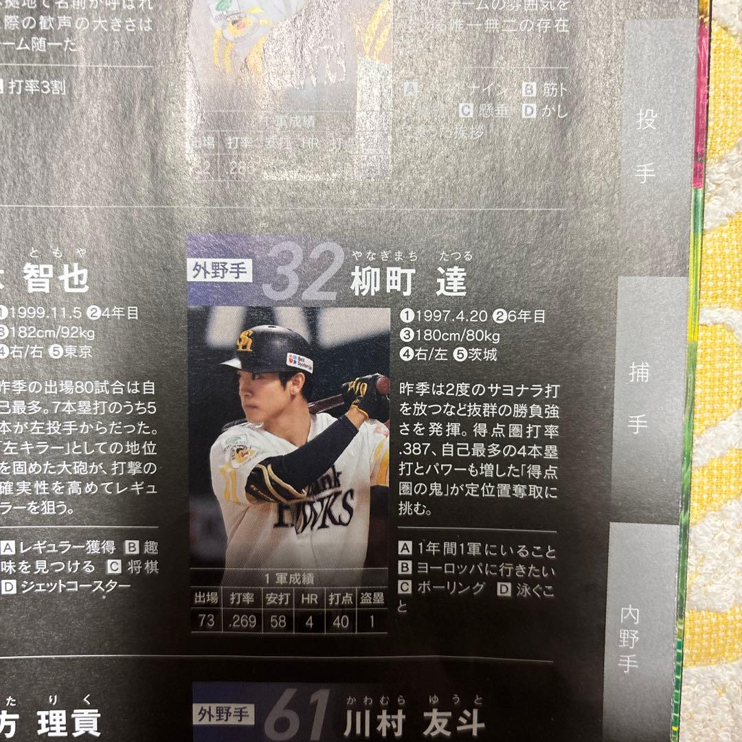 直筆投げ込みサインボール#32柳町逹外野手