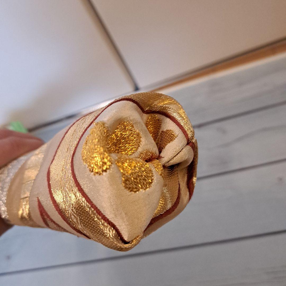 8寸用　尺八袋　ゴールド　桐の花　尺八ケース　尺八カバー