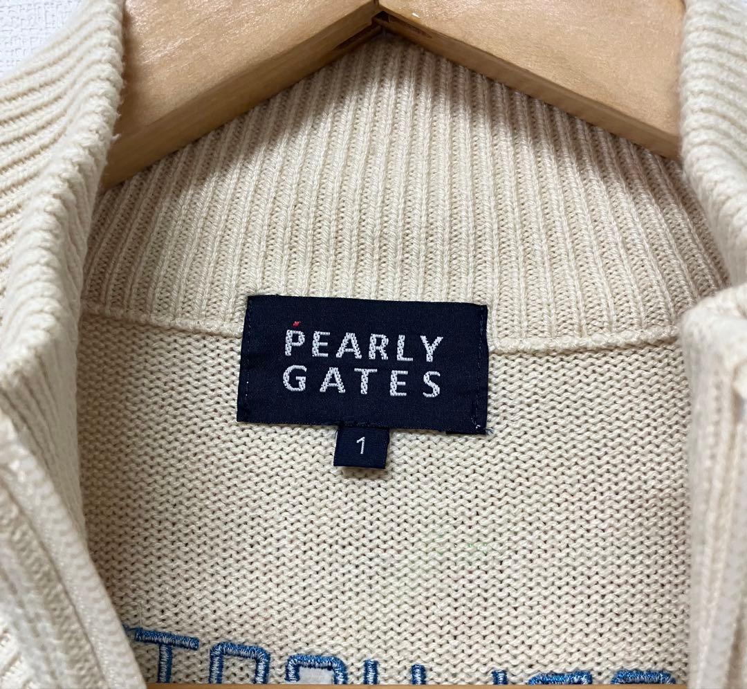 値下げPEARLY GATES クリーム色 ジャケット 89 長袖 ワッペン M